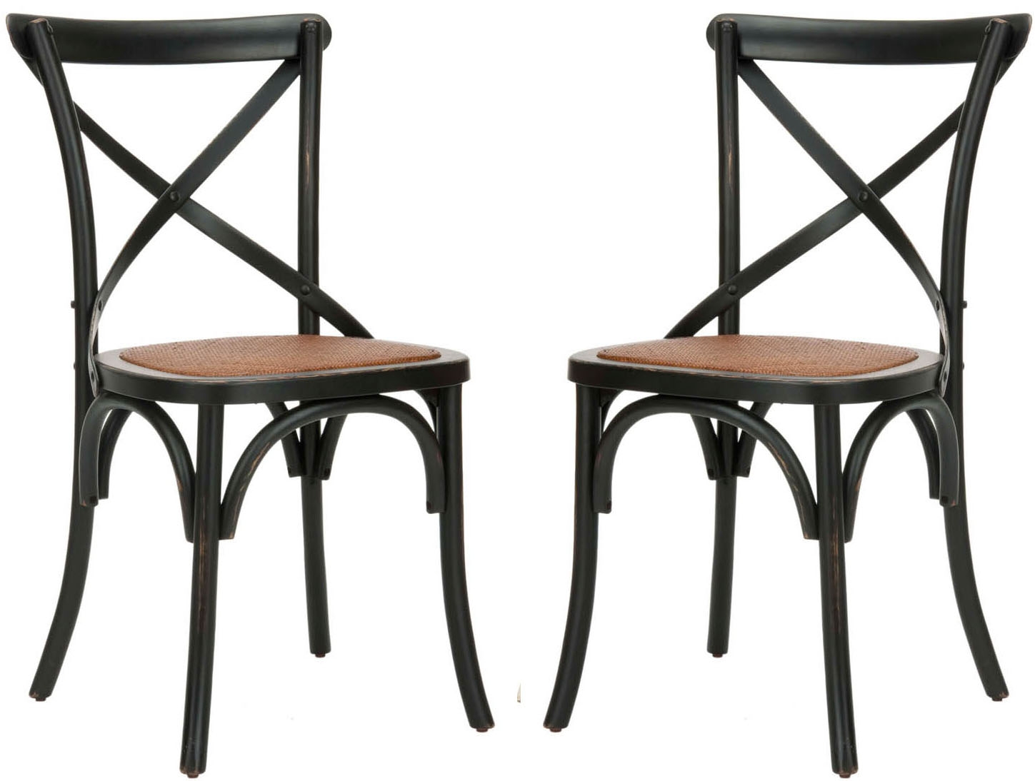 Franklin 18''H X Back Farmhouse Chair (Set Of 2) - Distressed Hickory/Medium Brown - Safavieh - Image 0