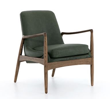 Fairview Armchair, Eden Sage Leather/Toasted Oak - Image 0