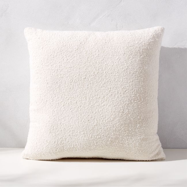 Silves White Boucle Outdoor Throw Pillow 20''x20" - Image 0