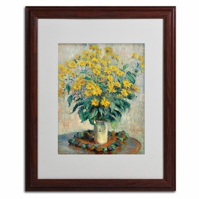 Jerusalem Artichoke Flowers by Claude Monet Matted Framed Painting Print - Image 0