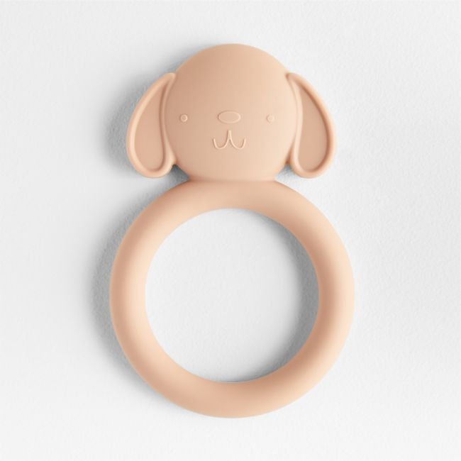 Mushie Light Brown Dog Silicone Baby Teether - Image 0