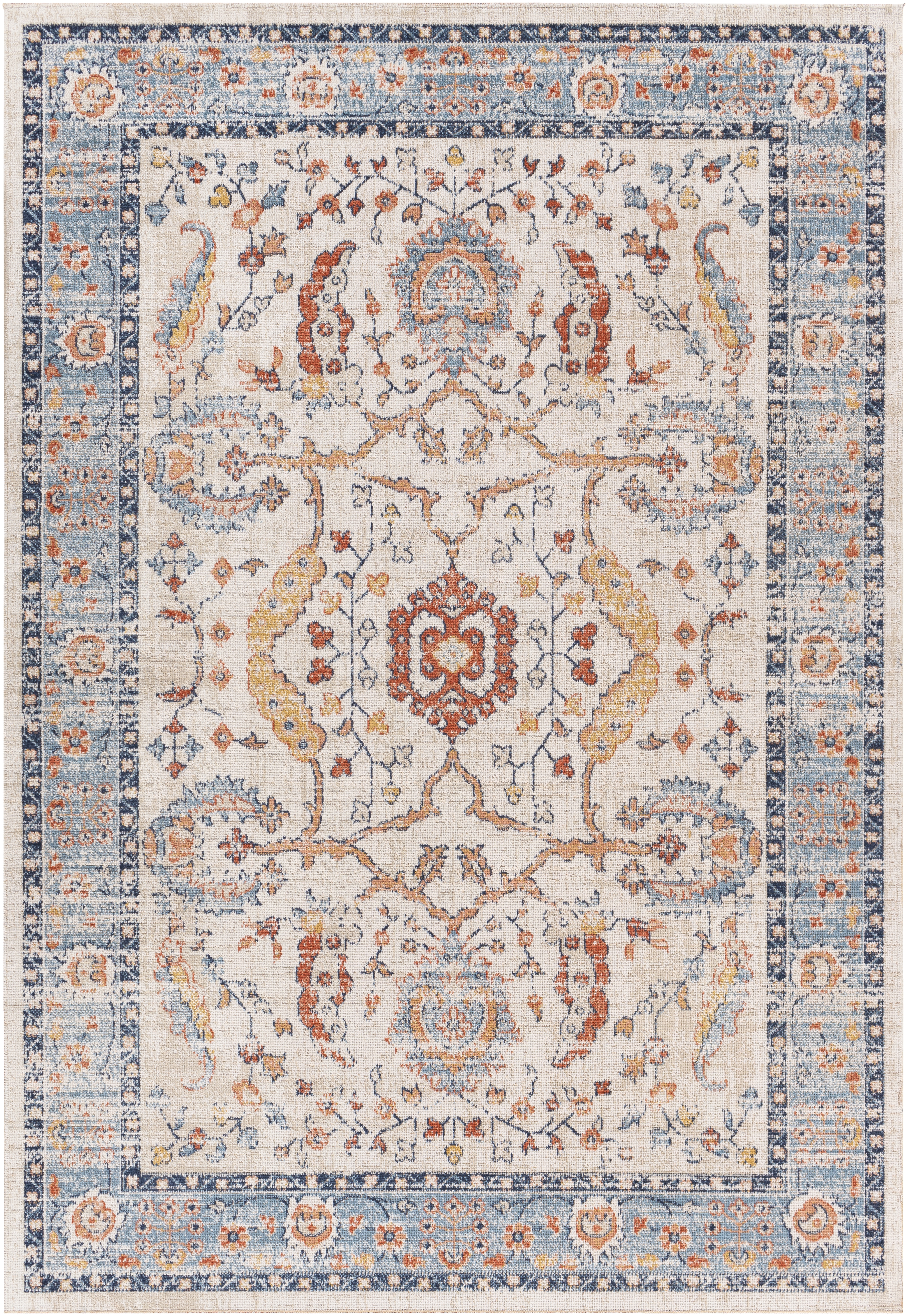Huntington Beach Beige Outdoor 6'7" x 9' Machine Woven Rug - Image 0