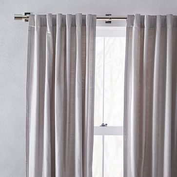 Luster Velvet Curtain with Cotton Lining, Platinum, 48"x84" - Image 3