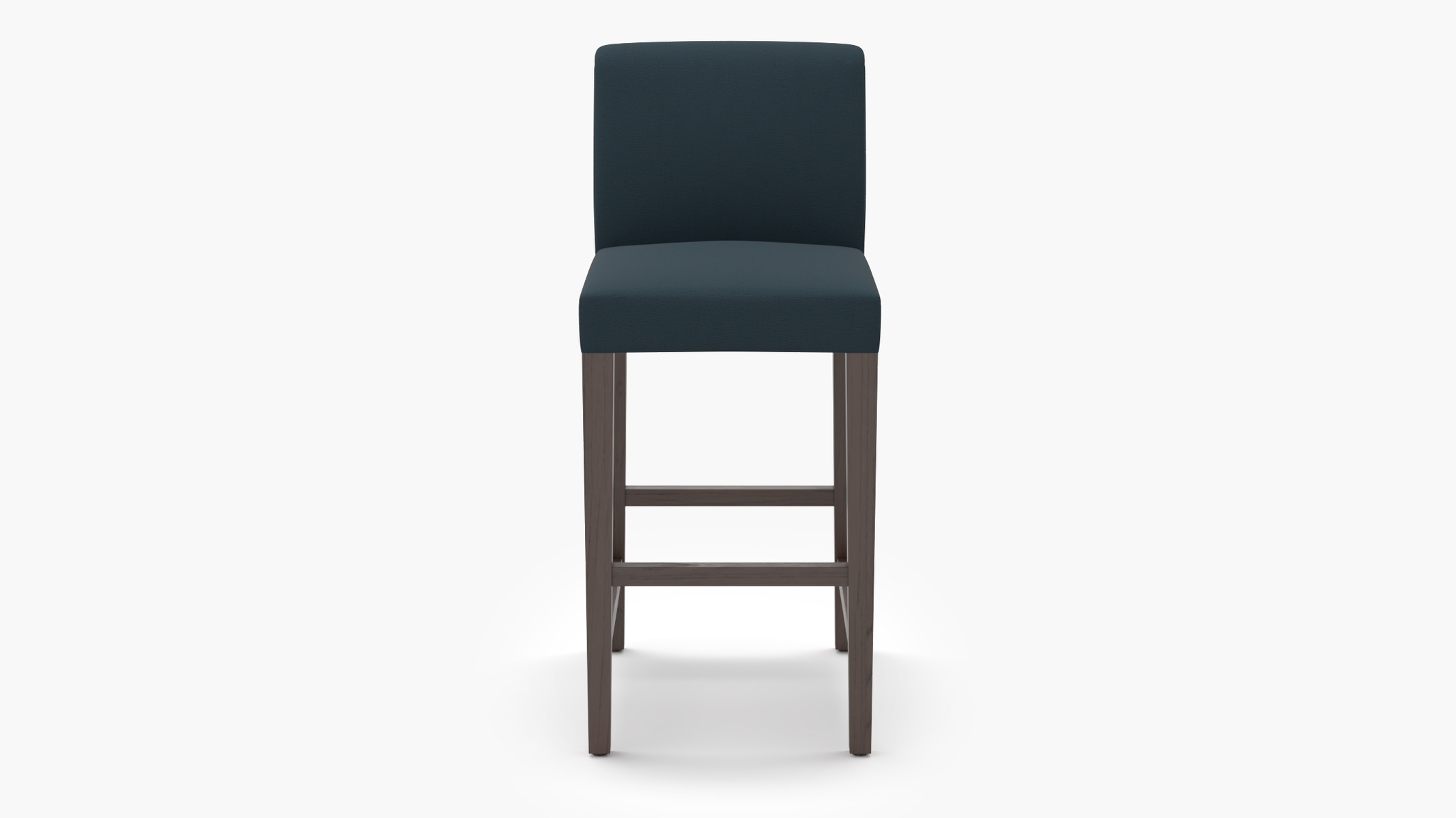 Signature Dining Bar Stool, Navy Everyday Linen, Espresso Square Tapered Leg - Image 0