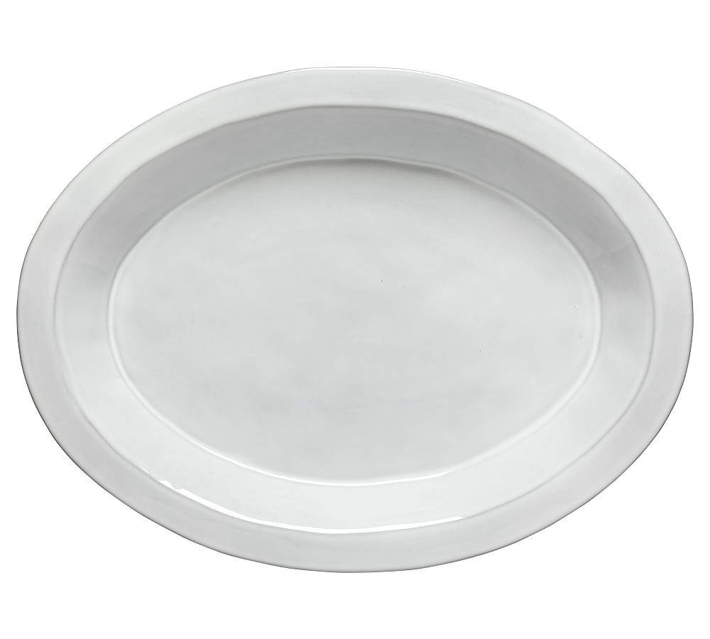 Costa Nova Plano Recycled Stoneware Oval Serving Platter, 16" -White - Image 0