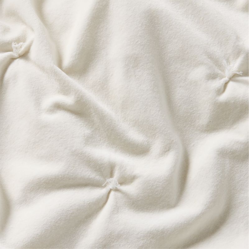 Organic Cotton Linen Velvet Arctic Ivory Euro Bed Pillow Sham - Image 3