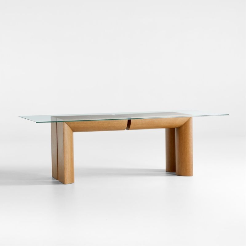 Emma Wood and Glass-Top Dining Table - Image 1