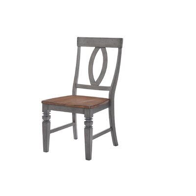 Alcala Solid Wood Queen Anne Back Side Chair in Storm Gray - Image 0