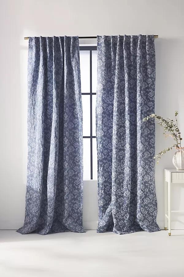 Miro Curtain By Anthropologie in Blue Size 50X84 - Image 0