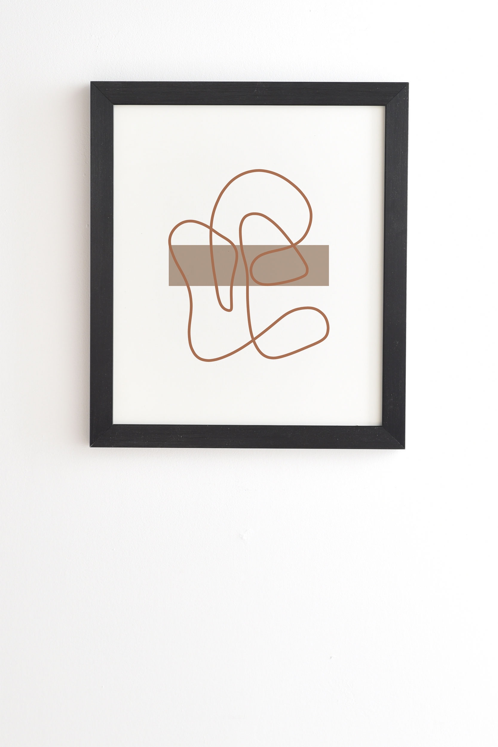 Abstract Line Neutral by Mambo Art Studio - Framed Wall Art Basic Black 12" x 12" - Image 0