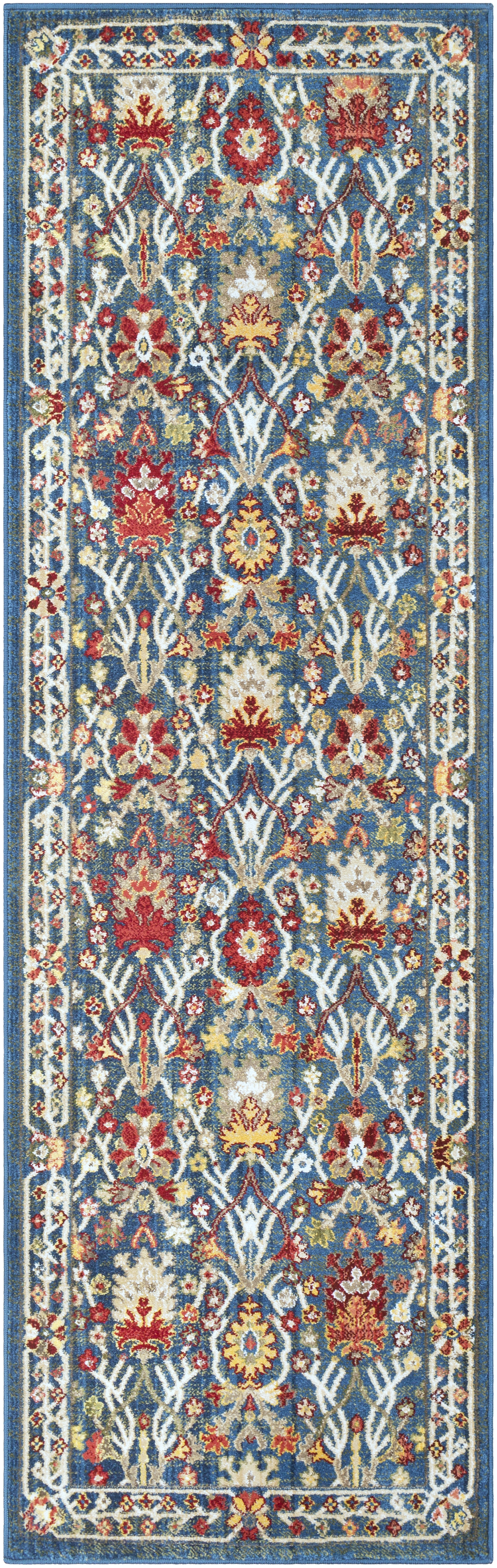 Crafty Blue Indoor 2'6" x 7'10" Machine Woven Rug - Image 0