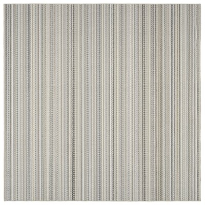 One-of-a-Kind Hand-Knotted 1970s Sand/Gray/Cream 12' W x 12' L Square Polypropylene Area Rug - Image 0