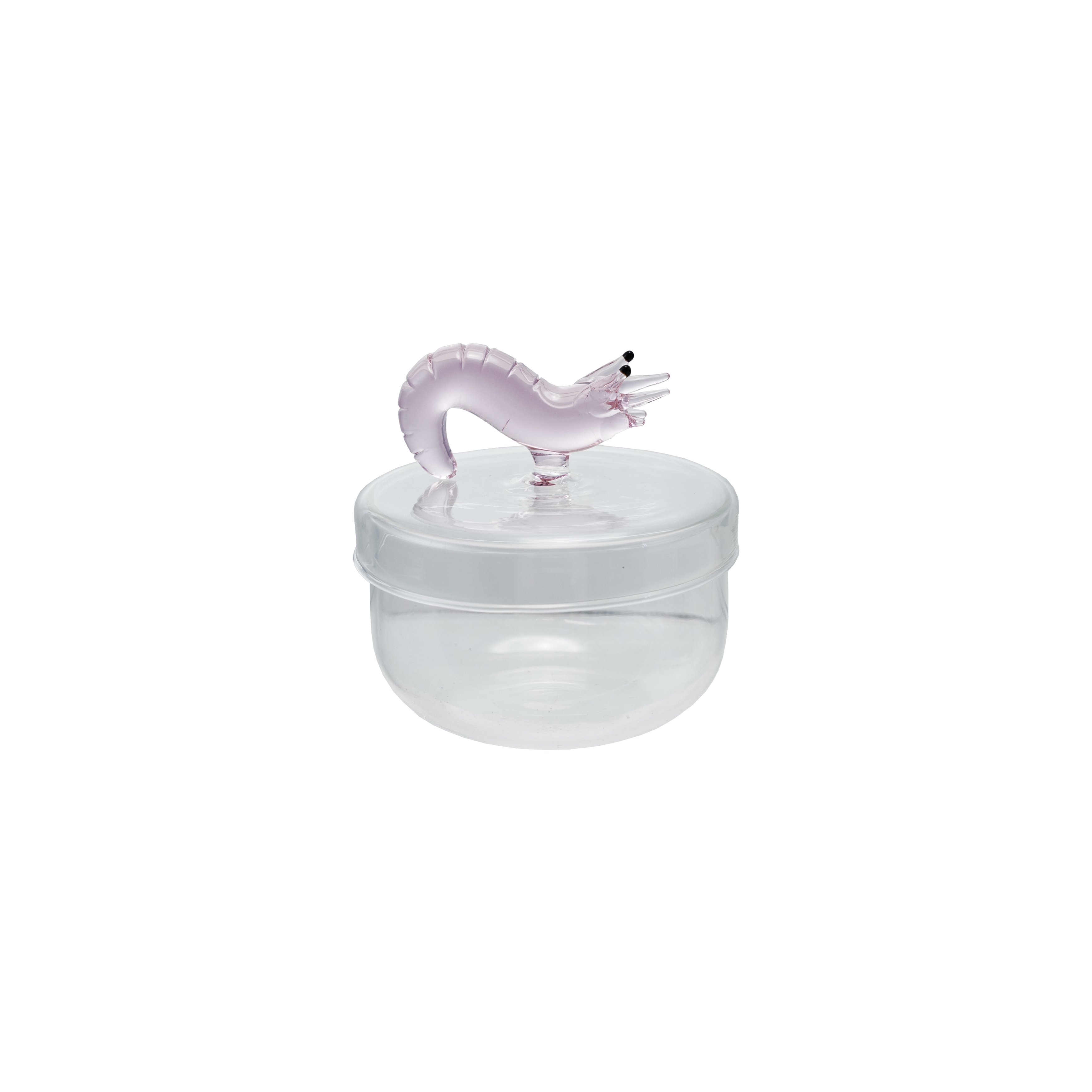 Glass Jar with Lid and Shrimp Handle, Clear - Image 0