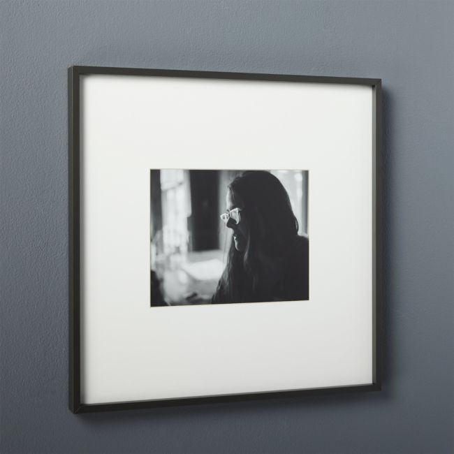 Gallery Soft Black Picture Frame with White Mat 8"x10" - Image 0