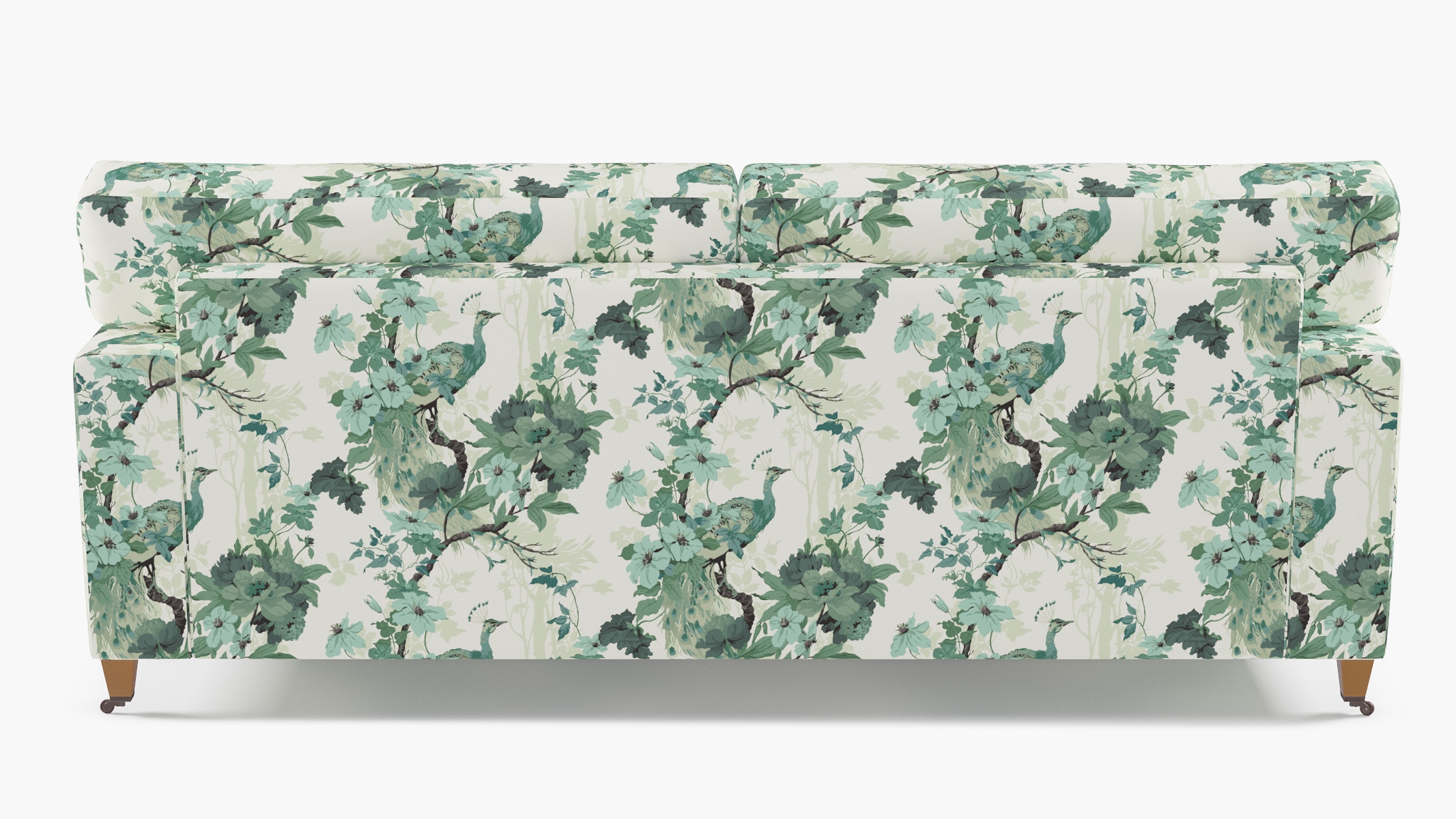 Classic Sofa, Jade Peacock Park, Natural with Antique Brass Caster - Image 3