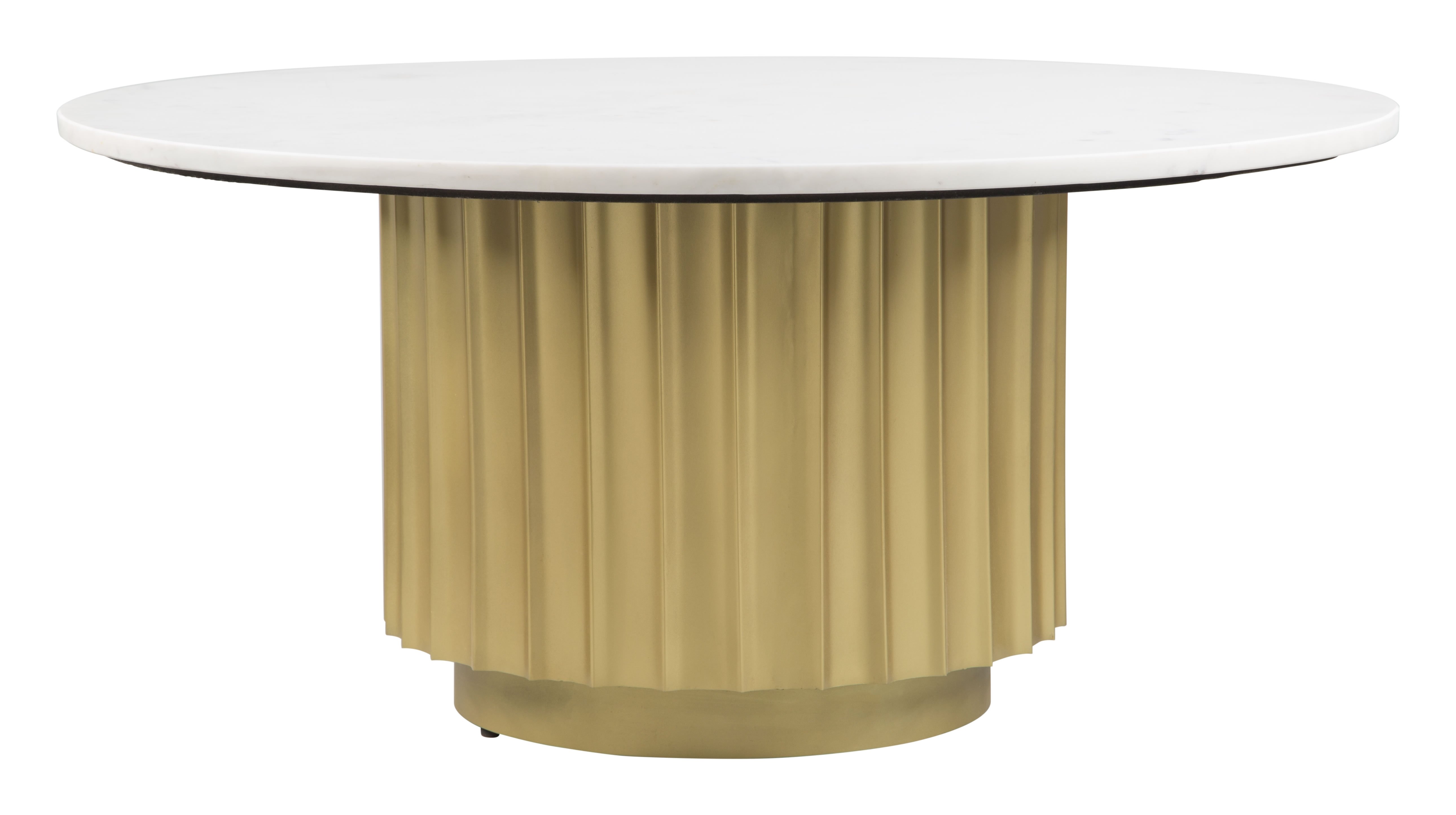 Justin Coffee Table White & Gold - Image 0