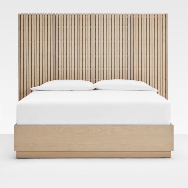 Batten White Oak King Plinth-Base Storage Bed - Image 0