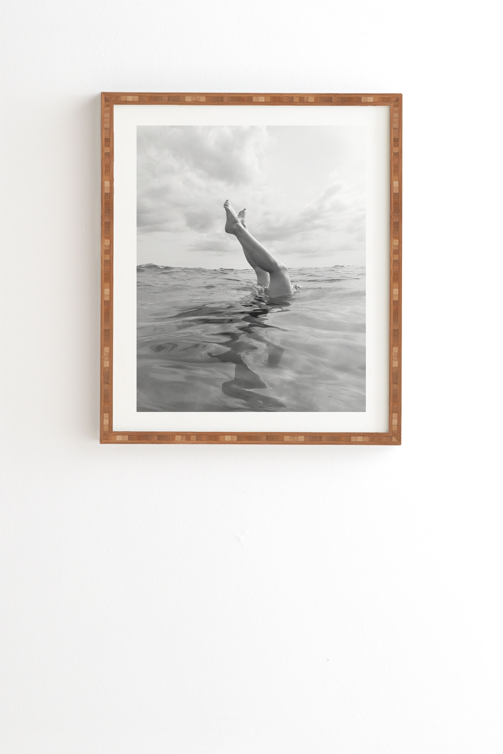 Ocean Dive by Bethany Young Photography - Framed Wall Art Bamboo 19" x 22.4" - Image 0