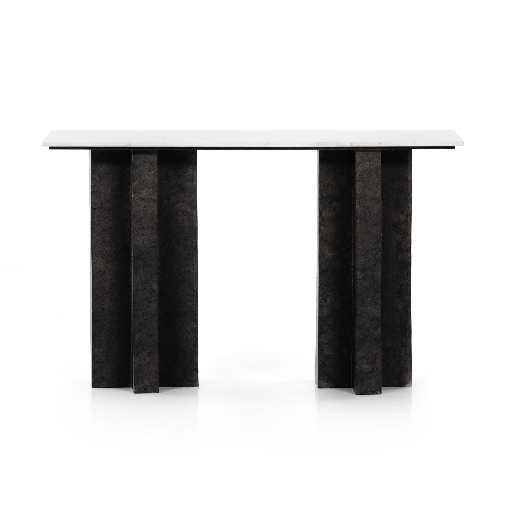 Terrell Console Table - Polished White Marble - Image 0