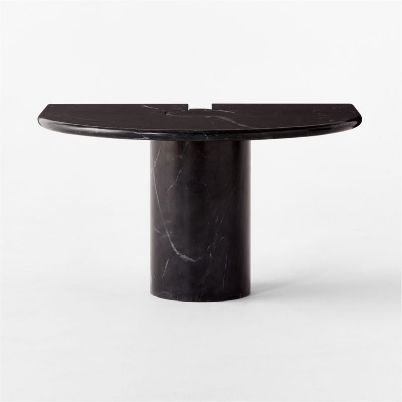 Liguria Rounded Black Marble Side Table with Black Marble Base by Gianfranco Frattini - Image 3