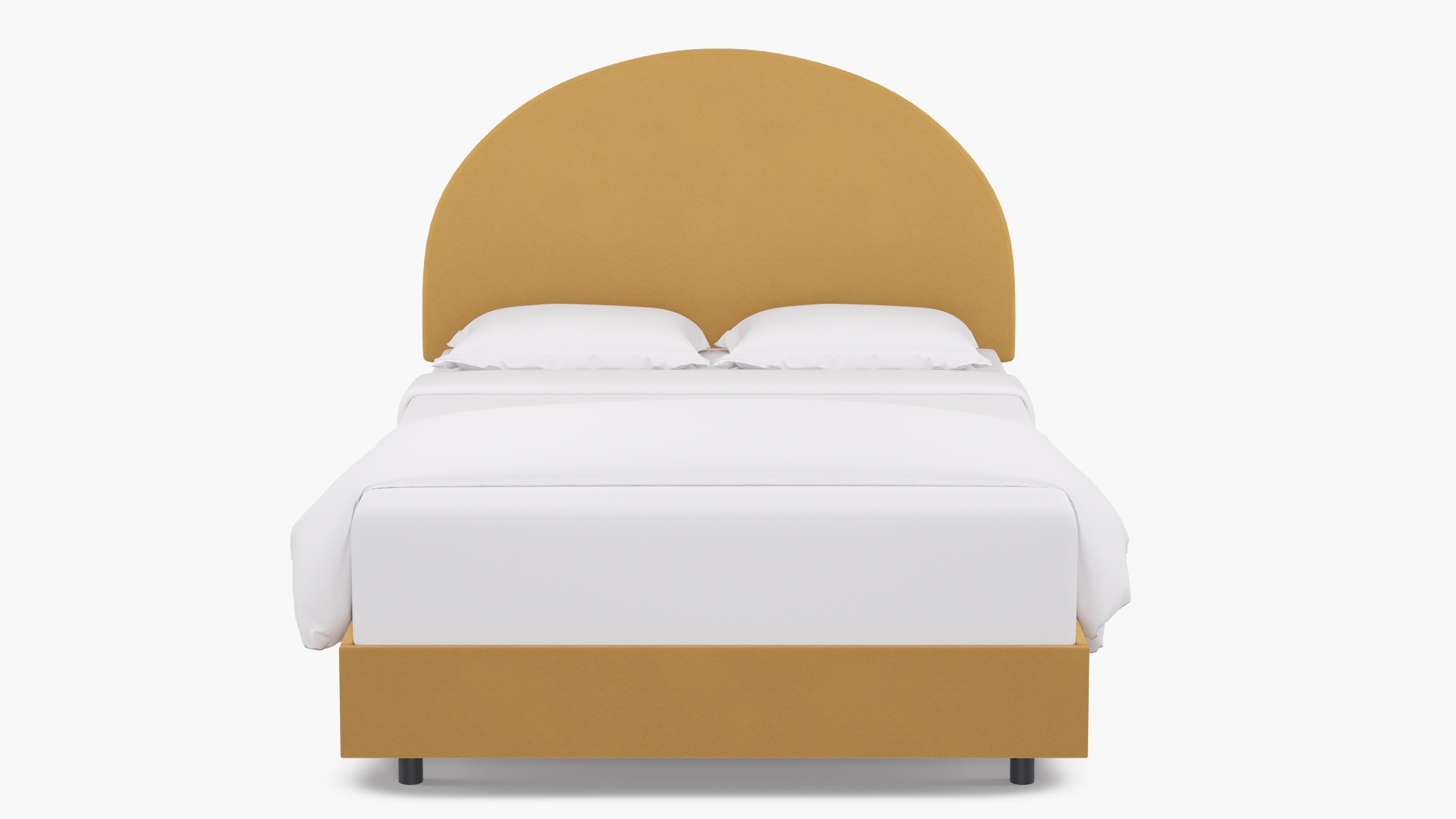 Arched Back Bed, Curry Velvet, Queen - Image 1