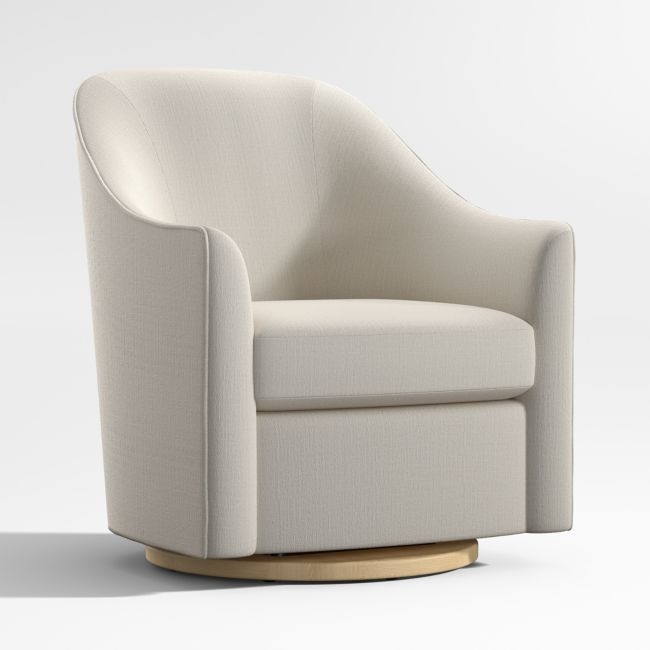 Lyric Natural Curved Nursery Swivel Nursery Glider Chair - Image 1