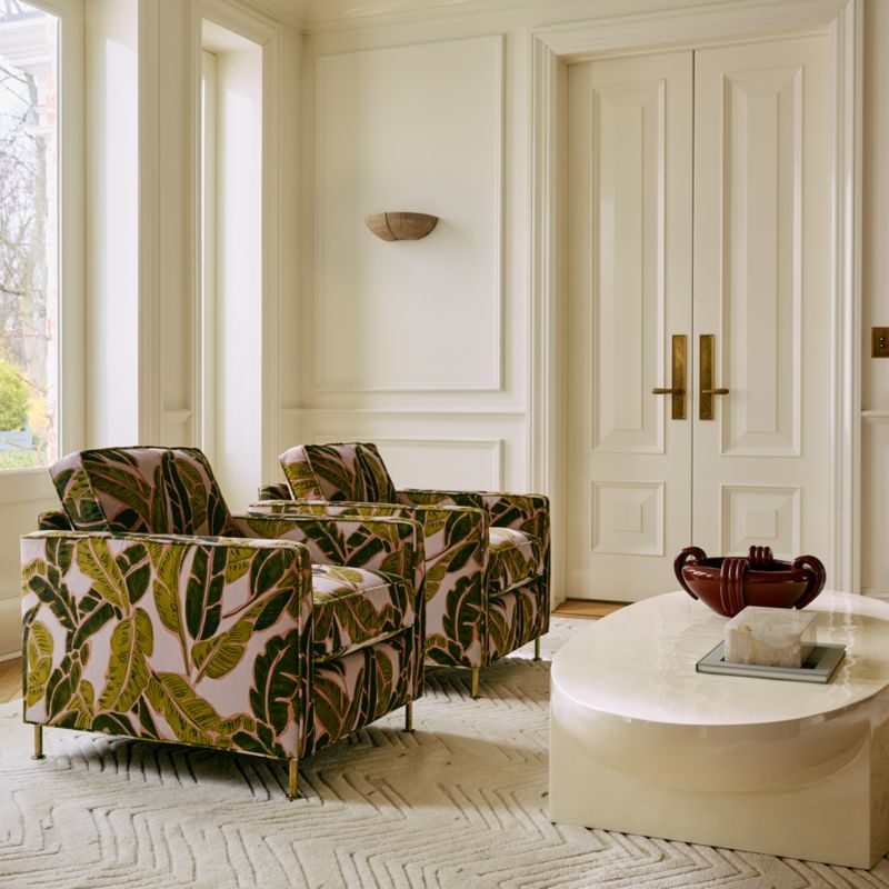 Estelle 66" Oval White Resin Coffee Table - Image 1