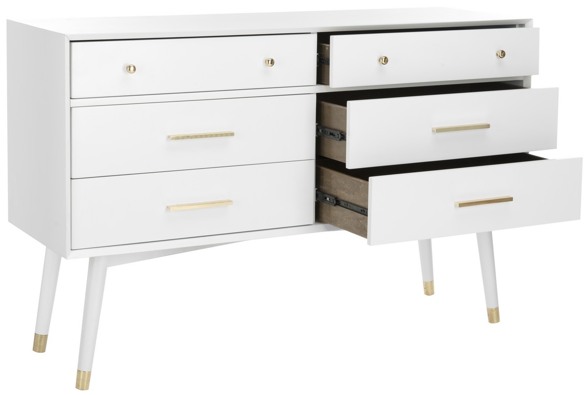 Madden Retro Dresser - White/Brass - Arlo Home - Image 3