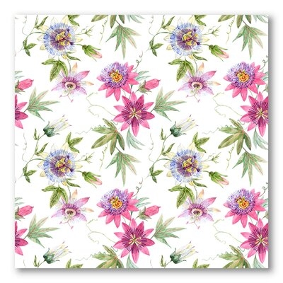 Pink Passionflower Flowers - Traditional Canvas Wall Art Print - Image 0