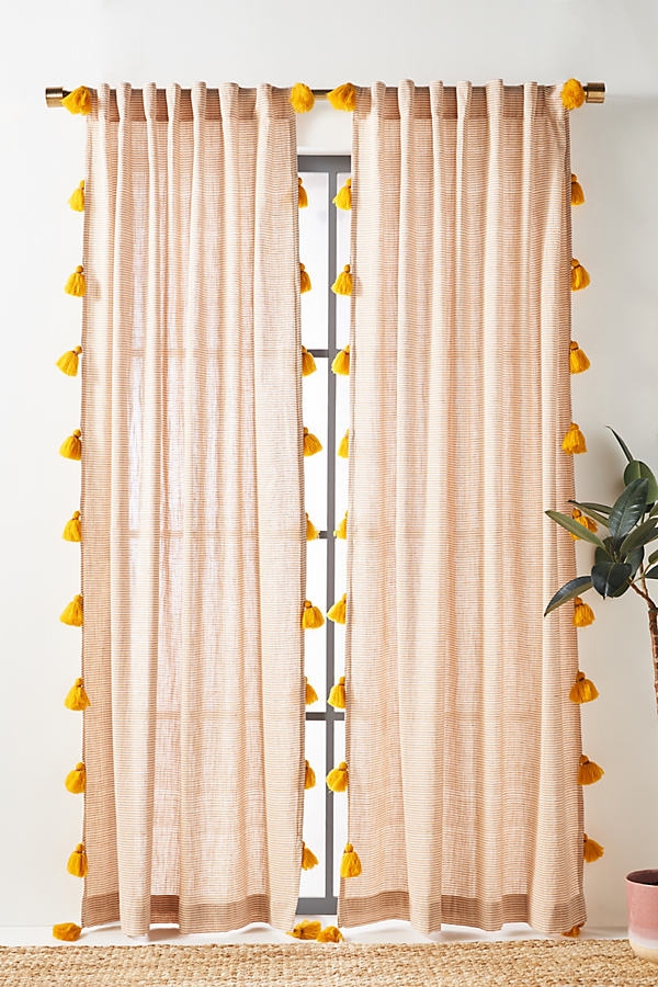 Mindra Curtain By Anthropologie in Yellow Size 50" X 96" - Image 0