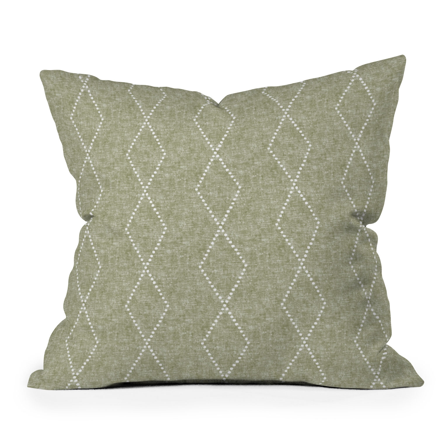 Geo Boho Diamonds Olive by Little Arrow Design Co - Outdoor Throw Pillow 16" x 16" - Image 0