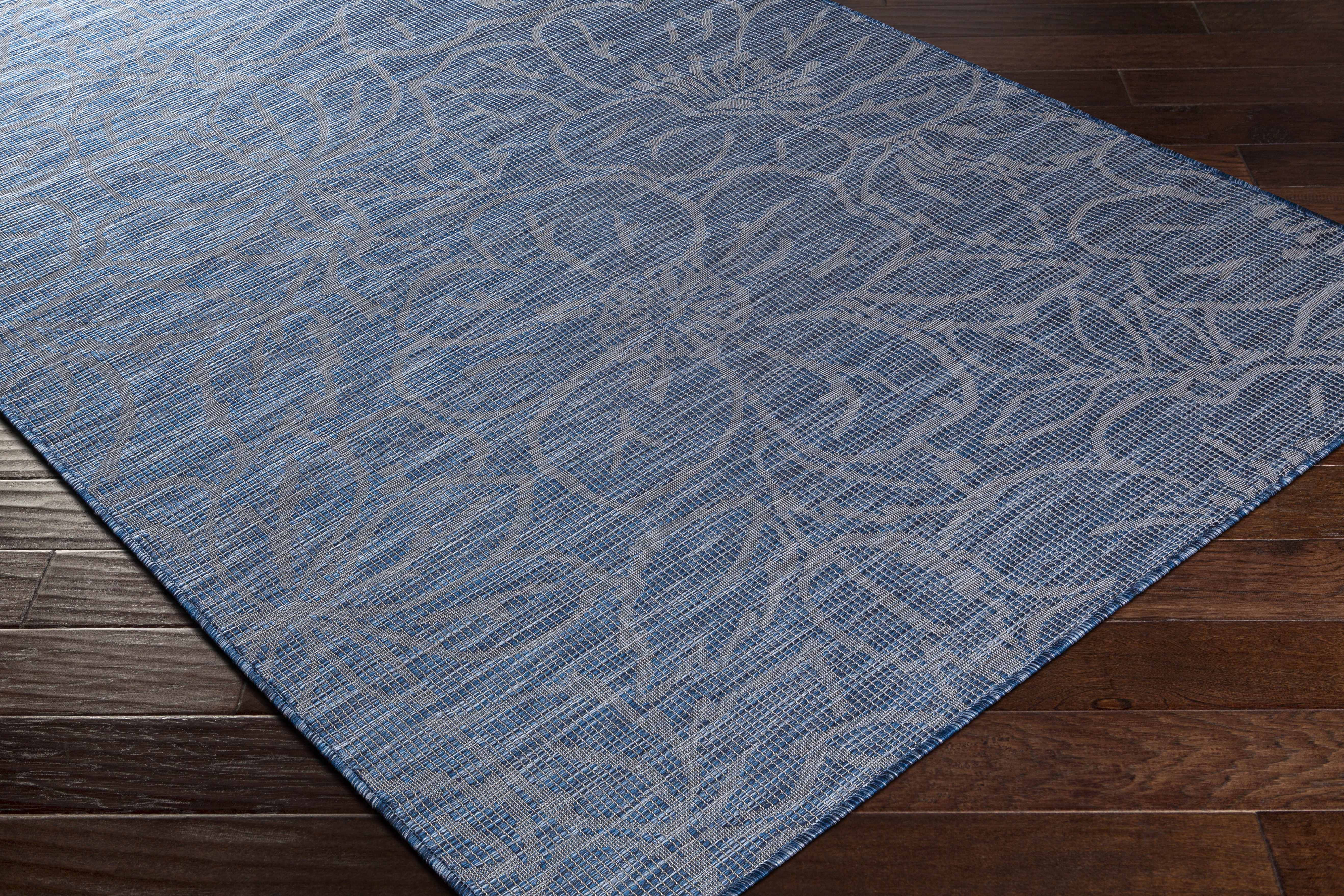 Pasadena Blue Outdoor 2'6" x 7'3" Machine Woven Rug - Image 6