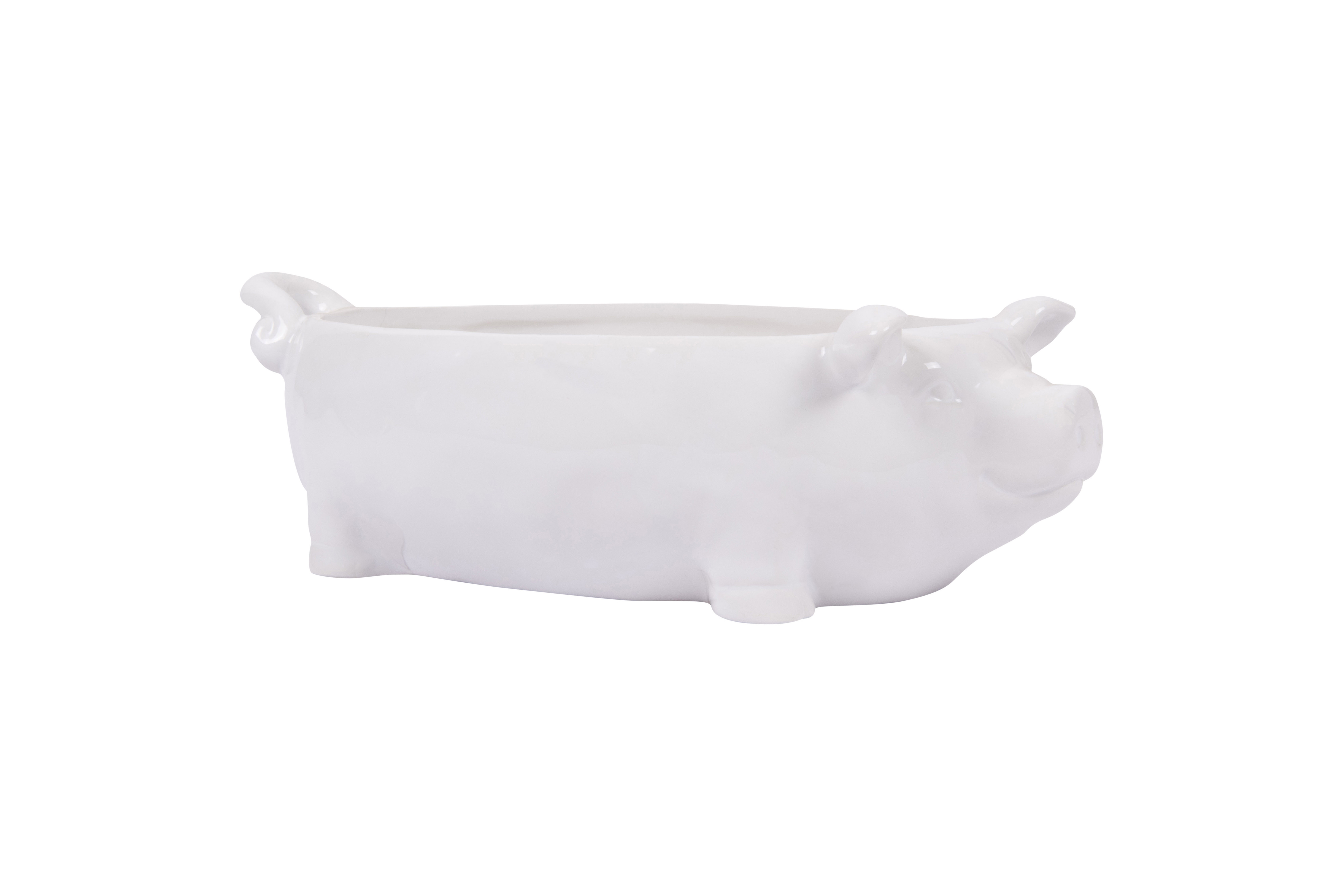 White Ceramic Pig Shaped Bowl - Image 0