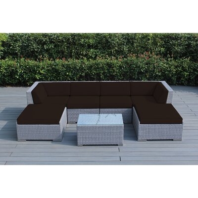 Billyjo 7 Piece Rattan Sectional Seating Group with Cushions - Image 0