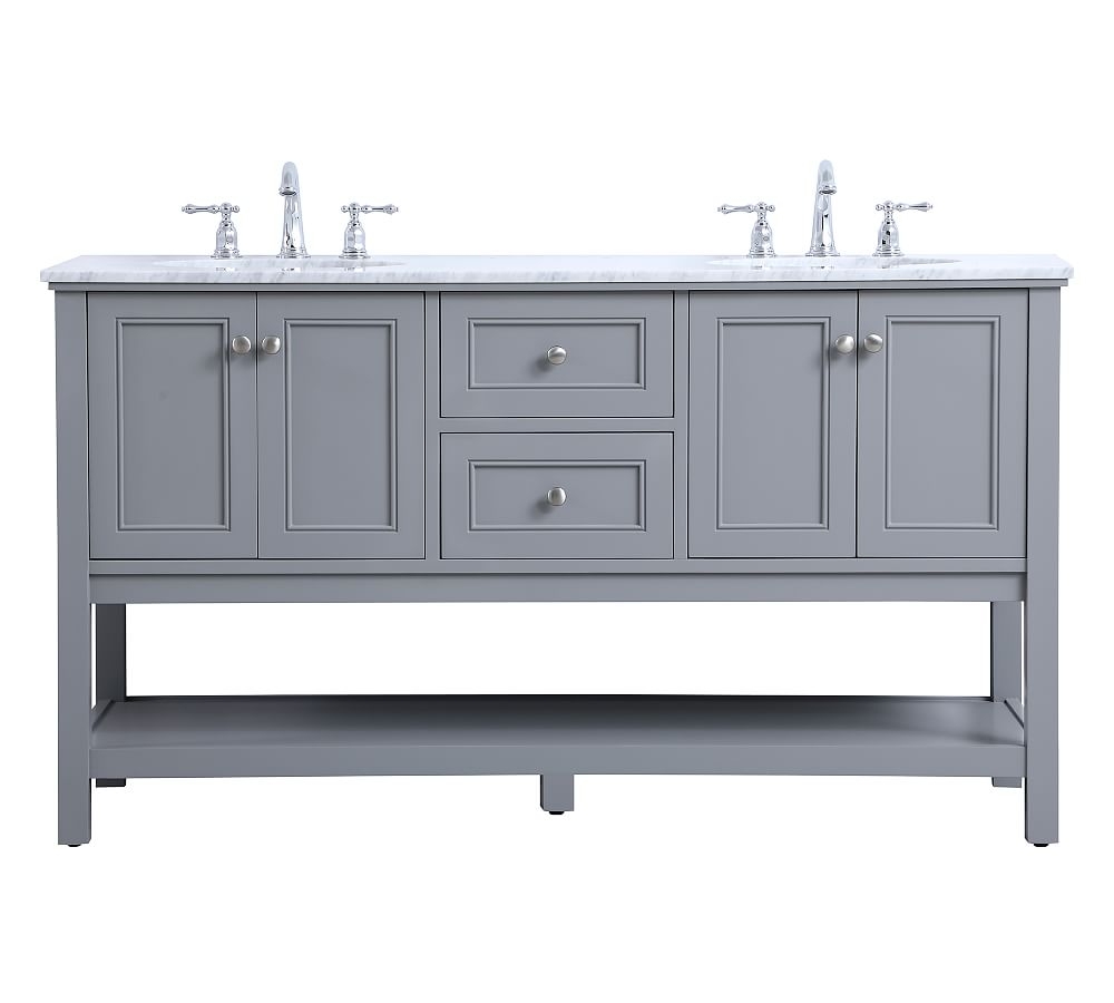 Gray Taryn Double Sink Vanity, 60" - Image 0