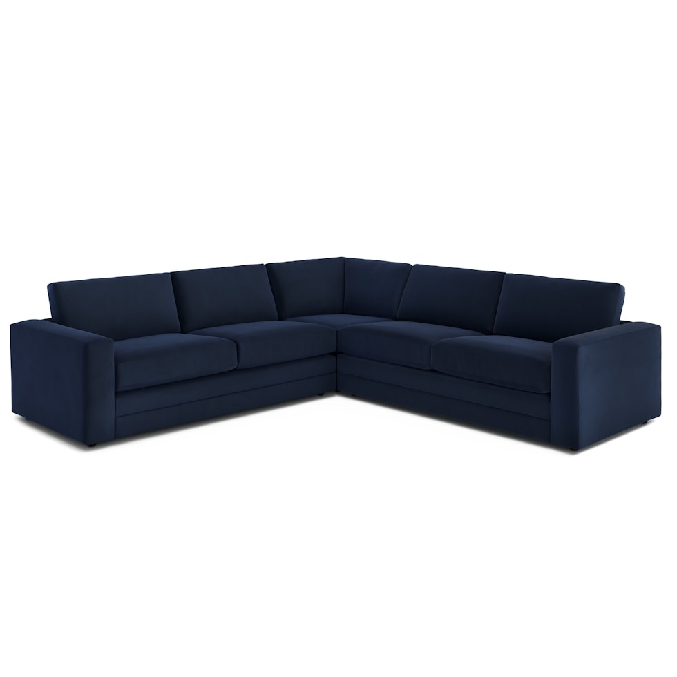 Riley 114" Velvet Corner Sectional - Hale Ink - Image 0