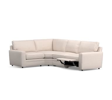 Pearce Square Arm Upholstered Right Arm 4-Piece Reclining Wedge Sectional, Down Blend Wrapped Cushions, Performance Slub Cotton White - Image 4