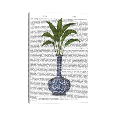 Chinoiserie Vase 3, with Plant Book Print by Fab Funky - Wrapped Canvas Graphic Art Print - Image 0