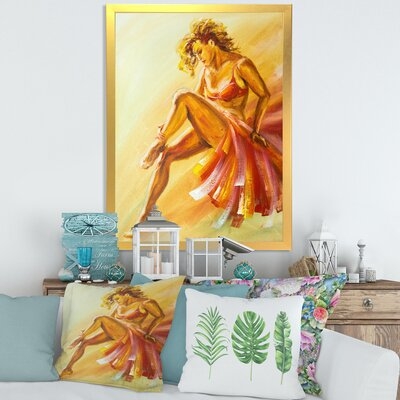 Warm Coloured Flamenco Danscer - Modern Canvas Wall Art Print - Image 0