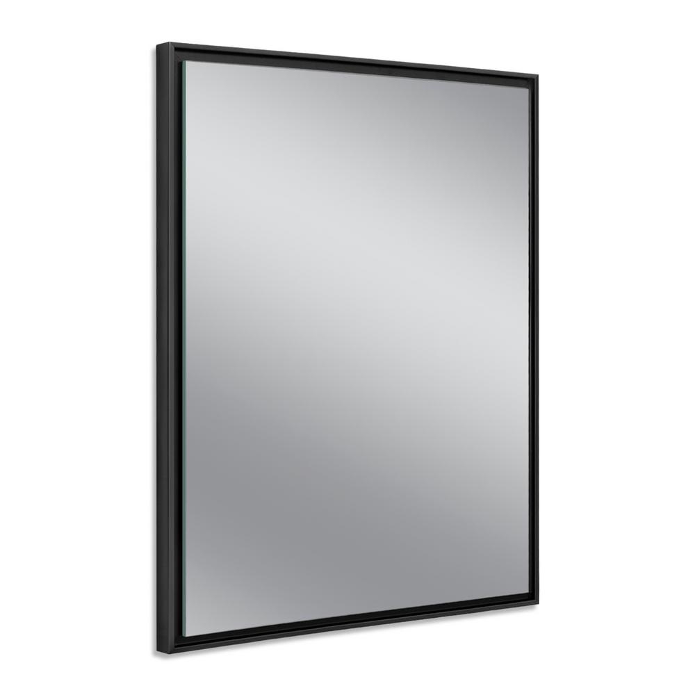 Deco Mirror 24 in. W x 30 in. H Black Studio Float Wall Mirror - Image 0