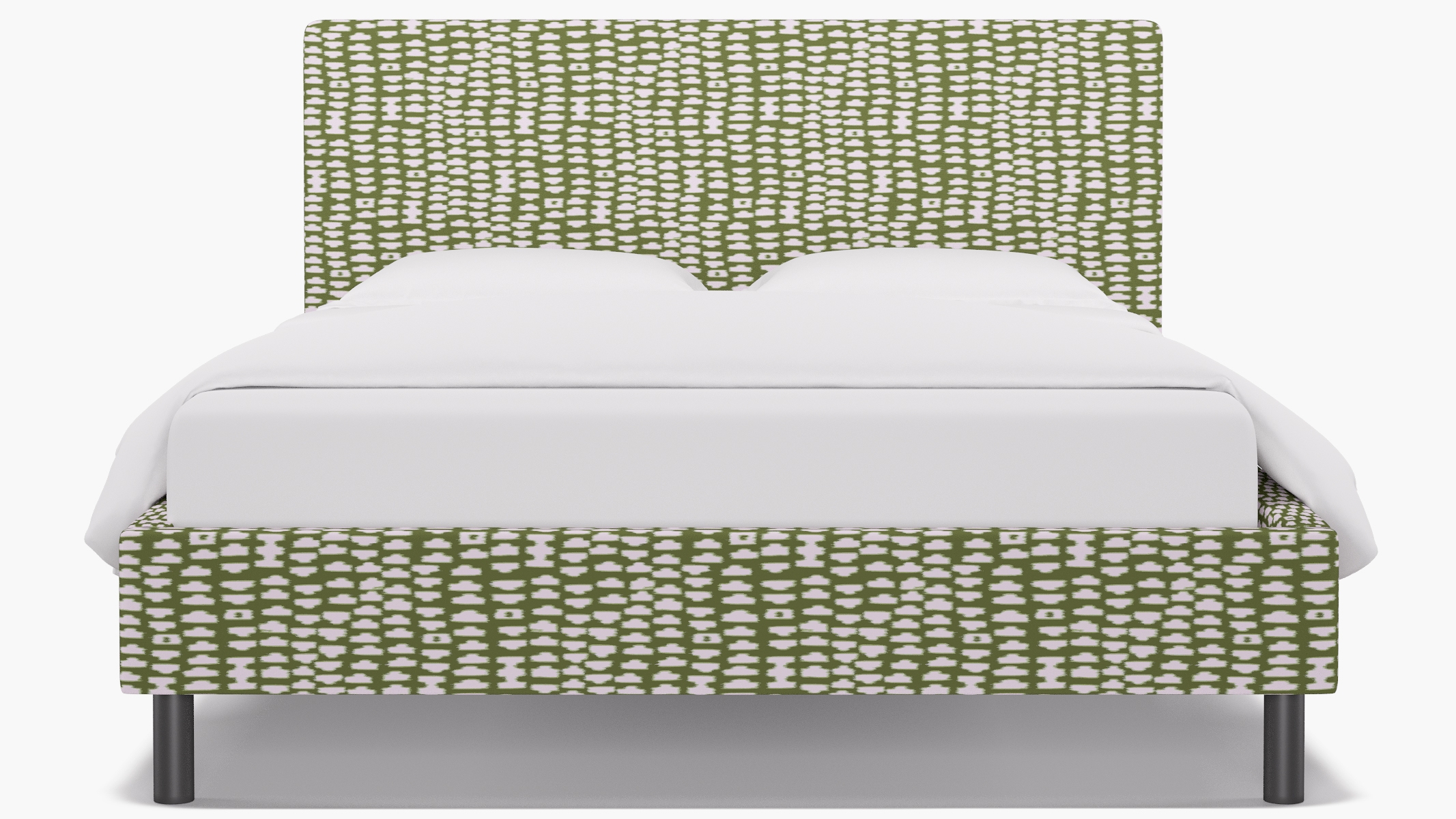 Tailored Platform Bed, Olive Odalisque, Queen - Image 0