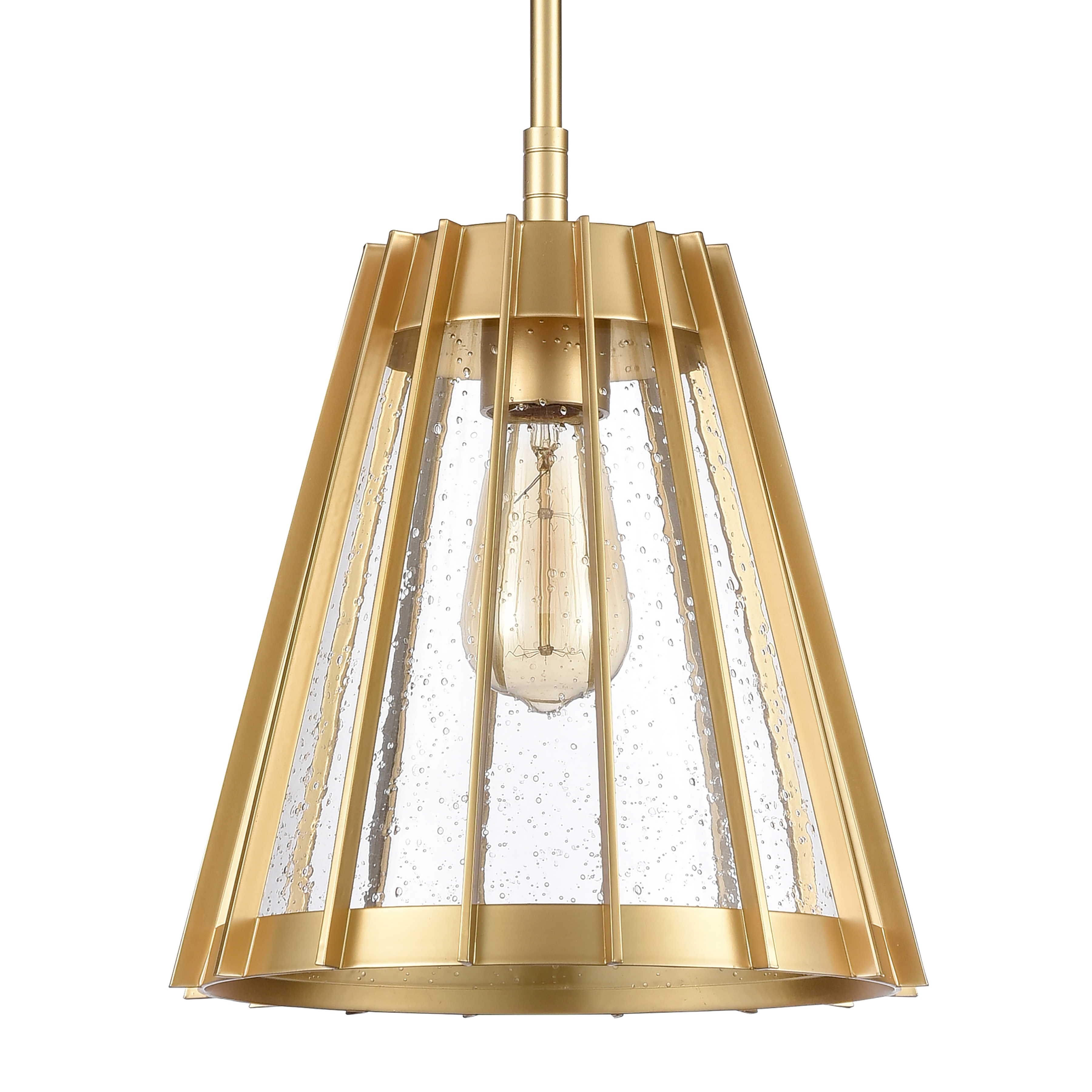 Open Louvers 10'' Wide 1-Light Pendant - Champagne Gold - Image 3