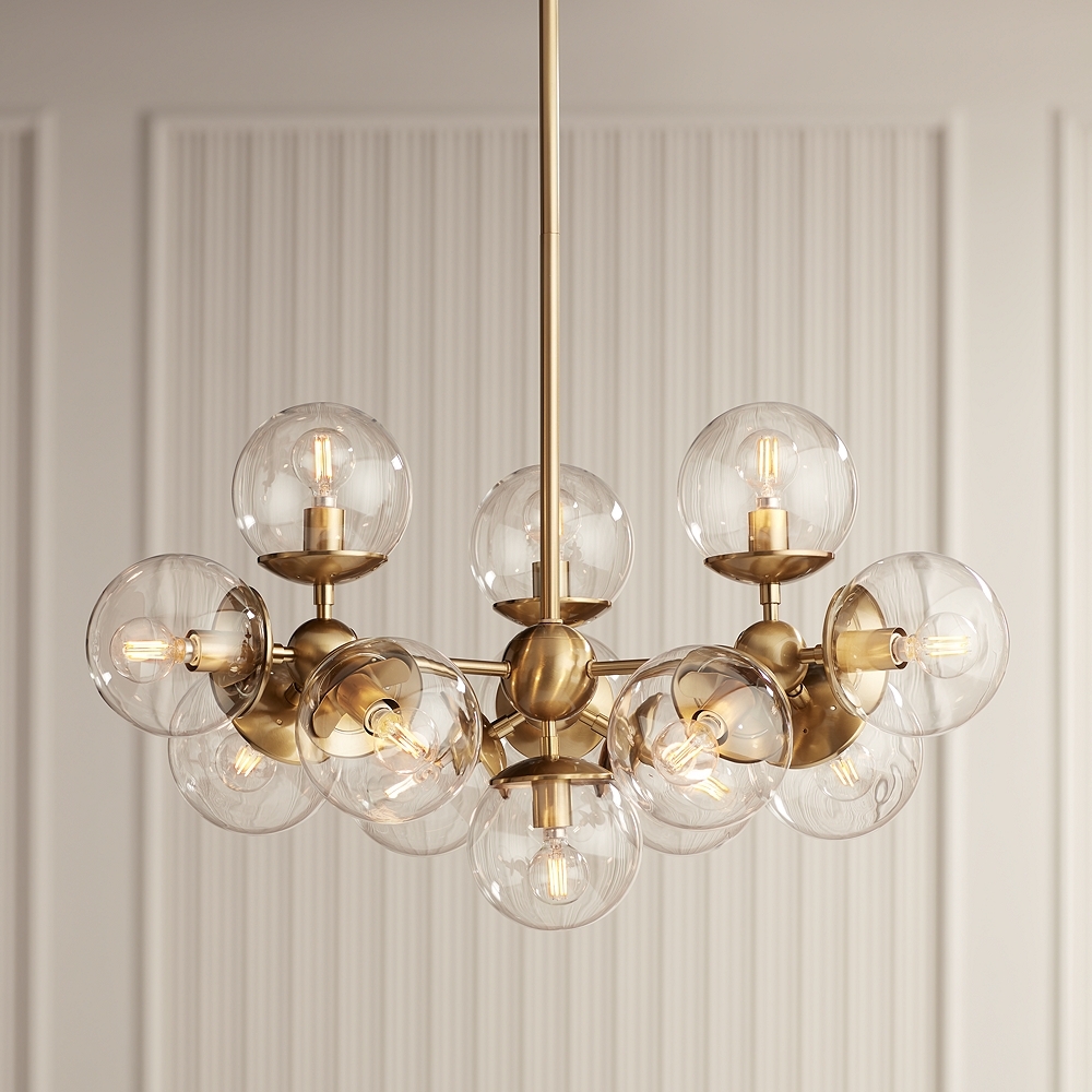 Possini Euro Cosas 27 1/2" Wide Warm Brass 13-Light Pendant - Image 0