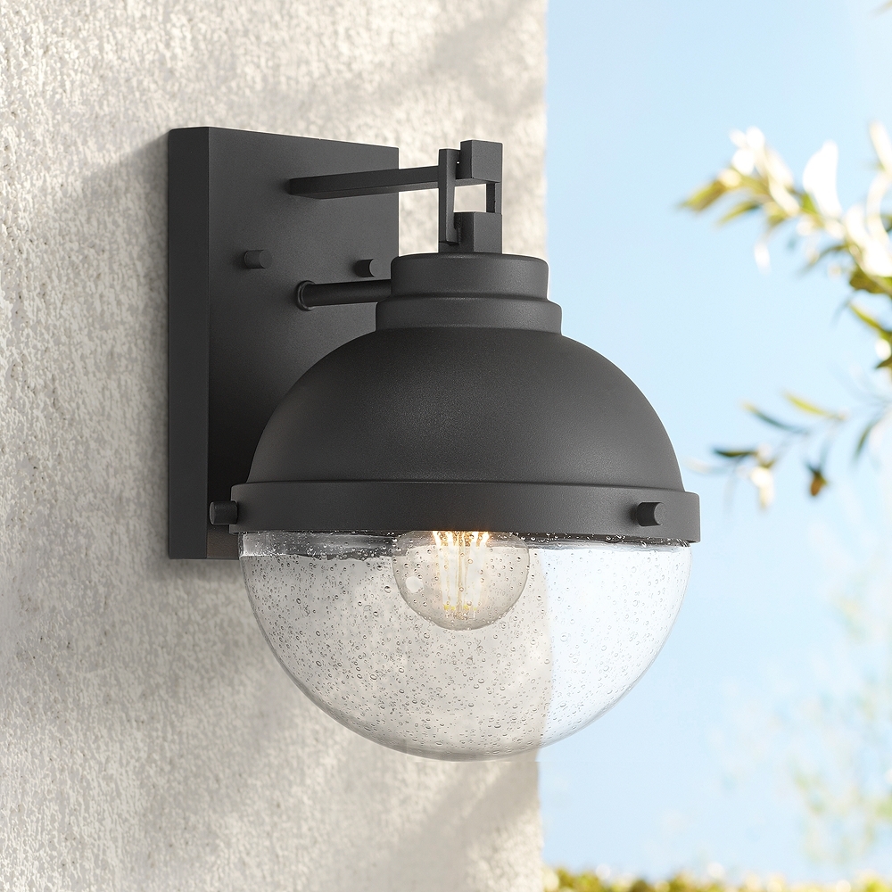 Possini Euro Sargasso 11" Sand Black Marine Grade Outdoor Wall Light - Image 0