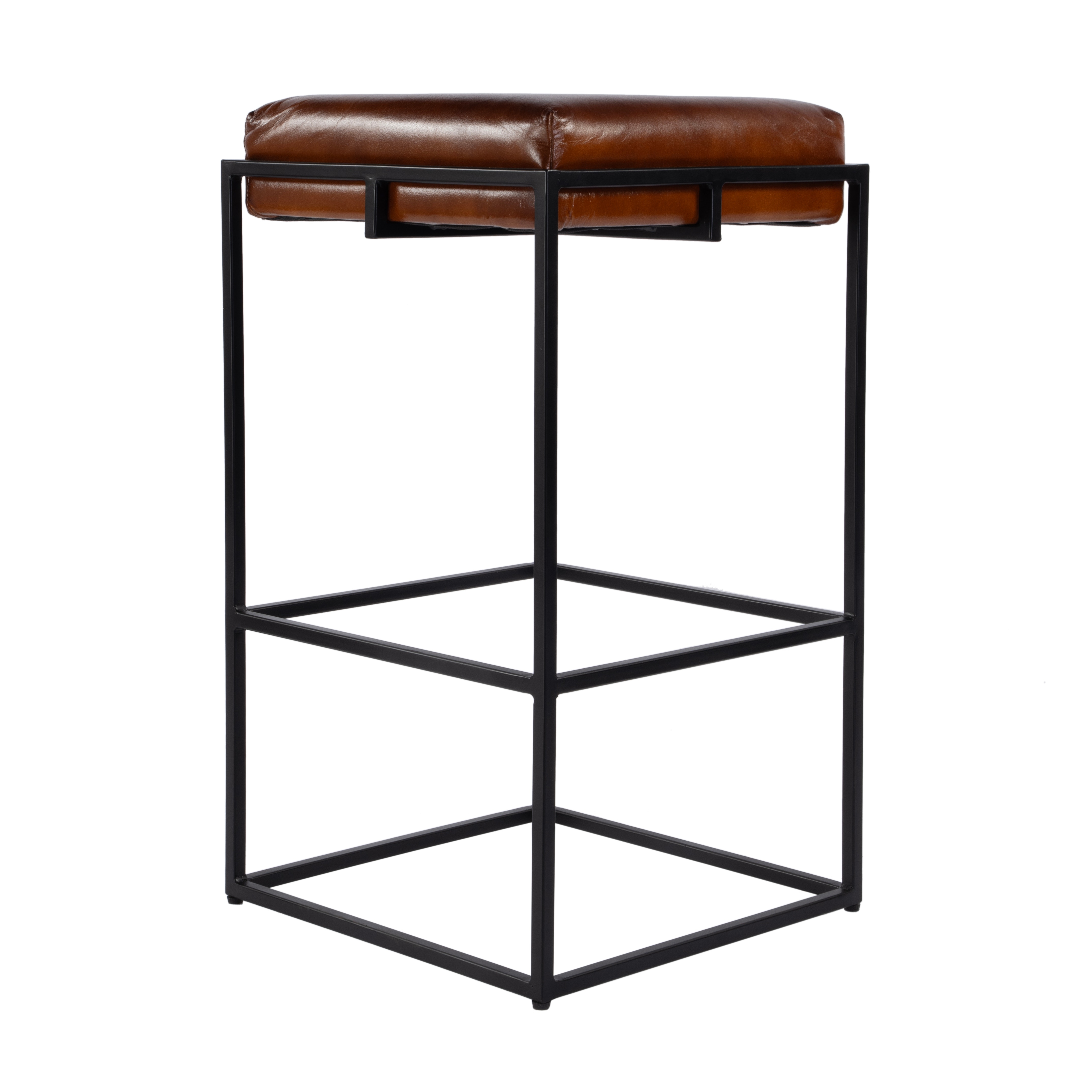 Eldridge Brown Leather Bar Stool - Image 1