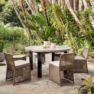Coastal Dining Chair, Set of 2, All Weather Wicker, Silverstone - Image 1
