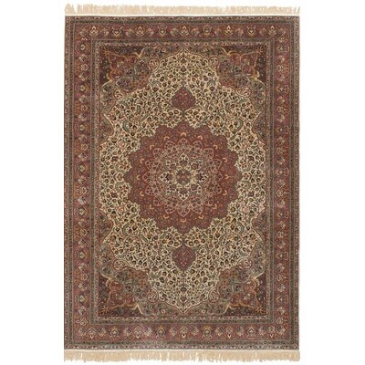 One-of-a-Kind Nida Hand-Knotted 2010s Esari Red 6'11" x 10'2" Wool Area Rug - Image 0