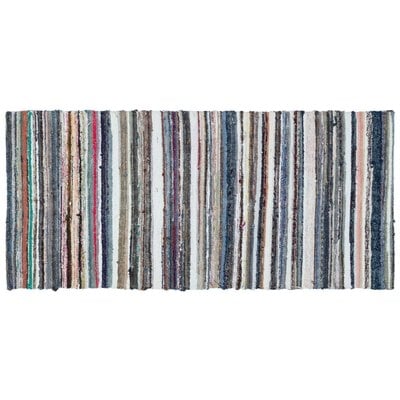 One-of-a-Kind Sperazza Hand-Knotted Before 1900 Hemp Gray/Red/Blue 2'7" x 5'8" Area Rug - Image 0