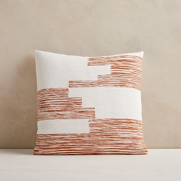 Cotton Variegated Colorblock Pillow Cover, 18"x18", Copper - Image 0