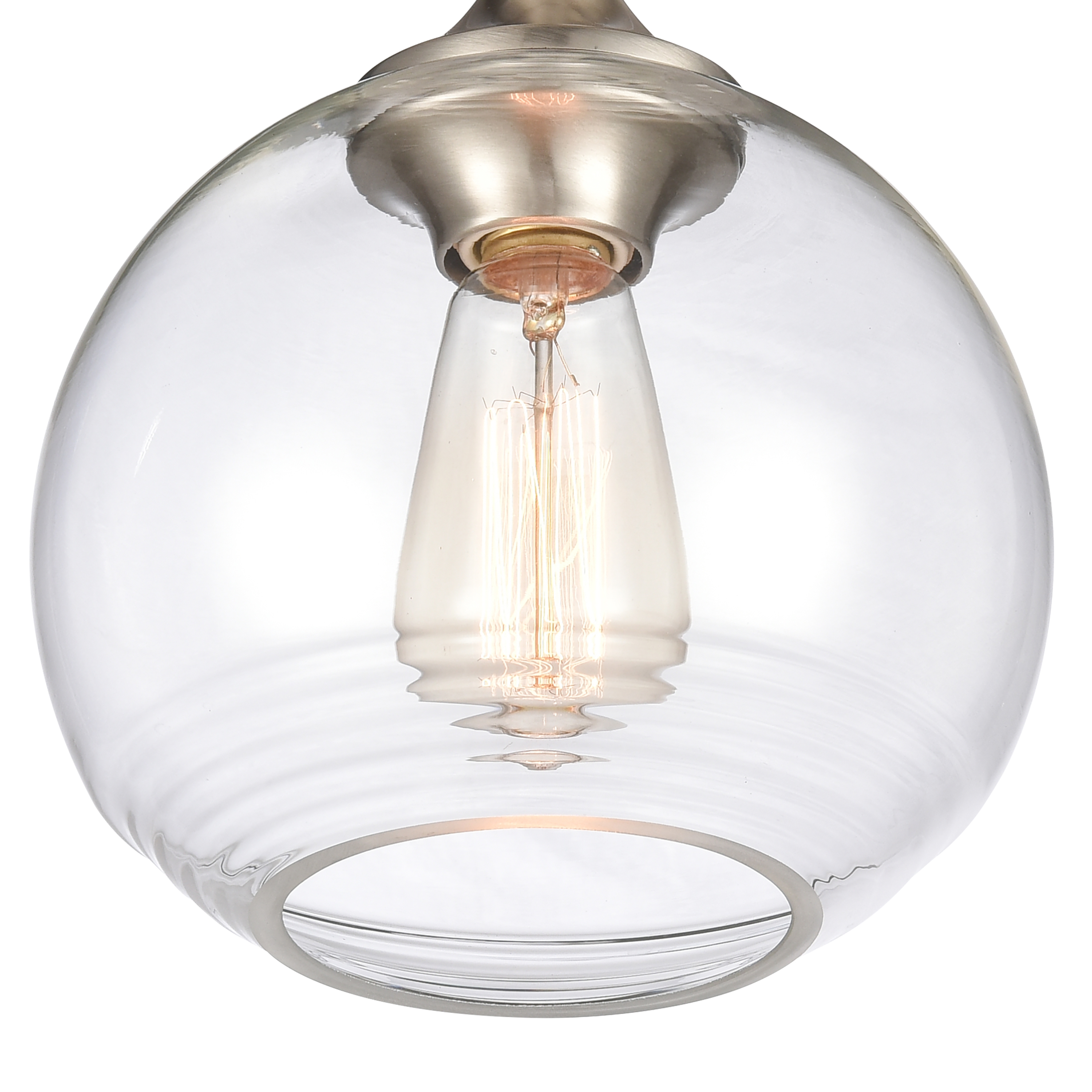 Angie 8'' Wide 1-Light Semi Flush Mount - Satin Nickel - Image 4